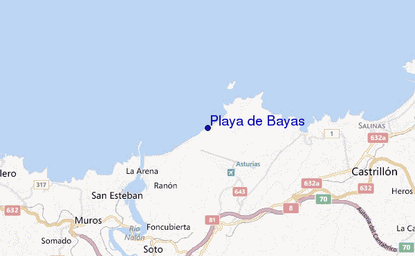 locatiekaart van Playa de Bayas