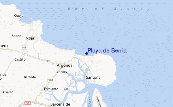 locatiekaart van Playa de Berria