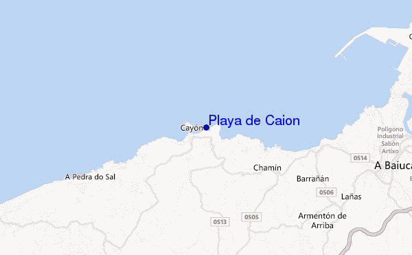 locatiekaart van Playa de Caion