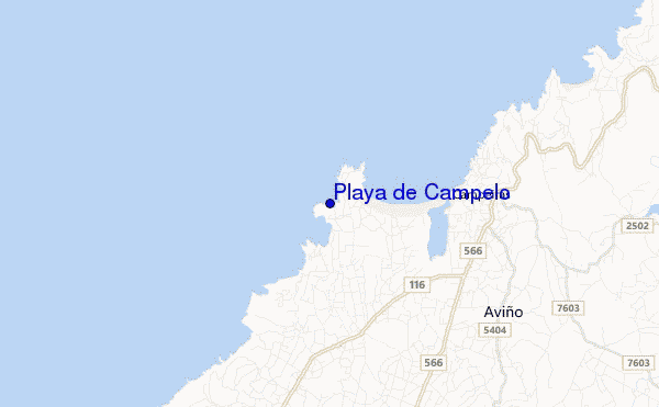 locatiekaart van Playa de Campelo