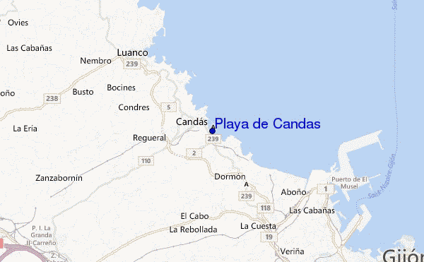 locatiekaart van Playa de Candas
