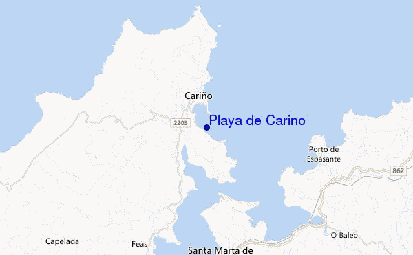 locatiekaart van Playa de Carino