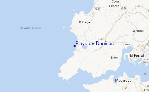 locatiekaart van Playa de Doninos
