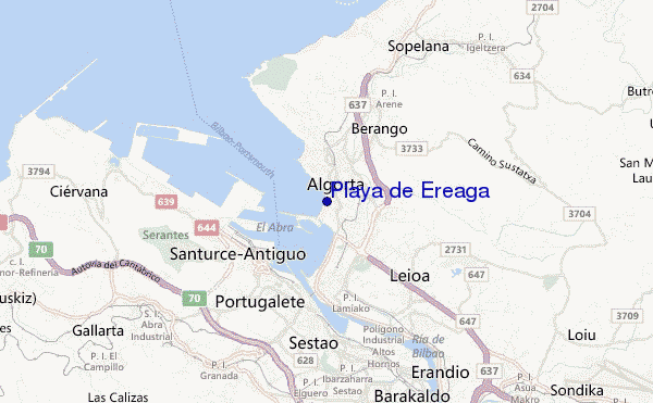 locatiekaart van Playa de Ereaga