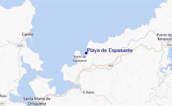locatiekaart van Playa de Espasante