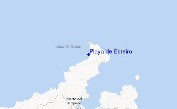 locatiekaart van Playa de Esteiro