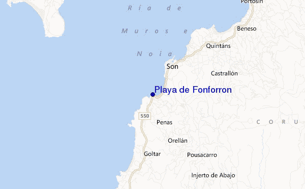 locatiekaart van Playa de Fonforron