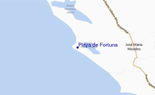 locatiekaart van Playa de Fortuna