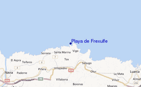 locatiekaart van Playa de Frexulfe
