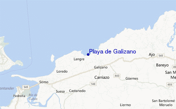 locatiekaart van Playa de Galizano