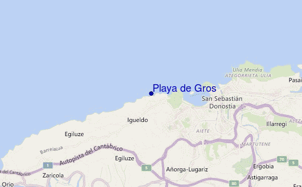 locatiekaart van Playa de Gros