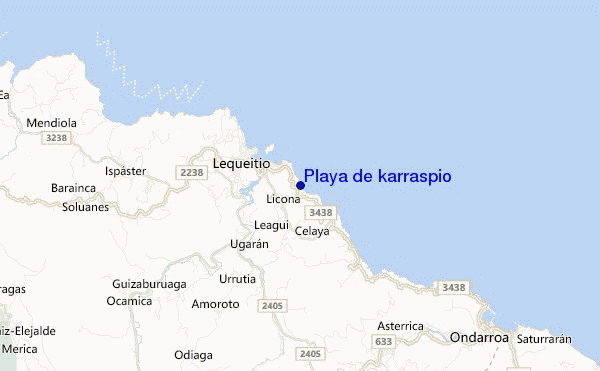 locatiekaart van Playa de karraspio