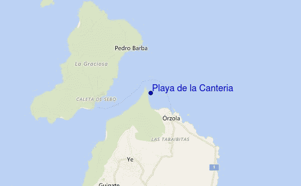 locatiekaart van Playa de la Canteria