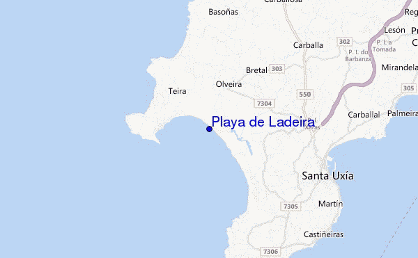 locatiekaart van Playa de Ladeira