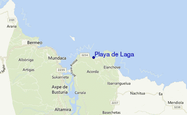 locatiekaart van Playa de Laga