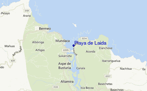 locatiekaart van Playa de Laida
