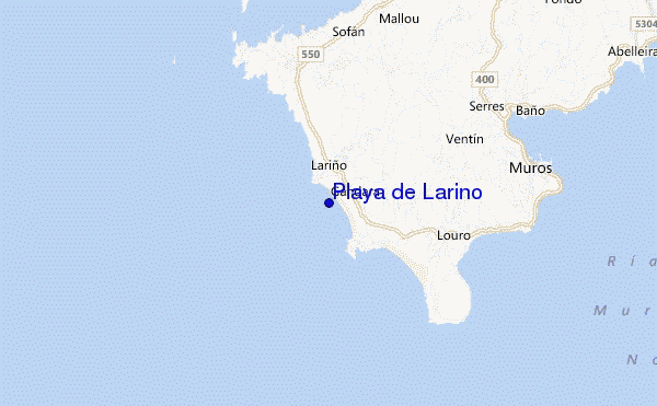 locatiekaart van Playa de Larino