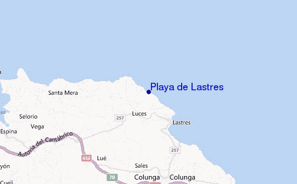 locatiekaart van Playa de Lastres