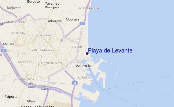 locatiekaart van Playa de Levante