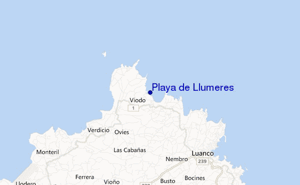 locatiekaart van Playa de Llumeres