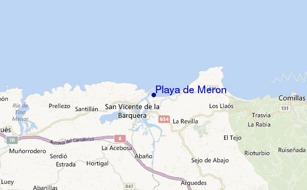 locatiekaart van Playa de Meron