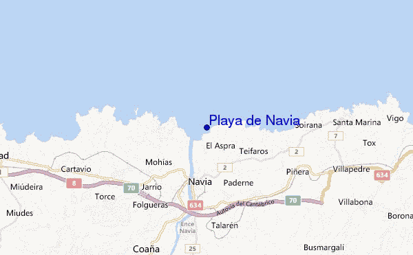 locatiekaart van Playa de Navia