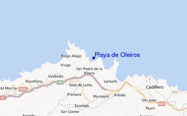 locatiekaart van Playa de Oleiros