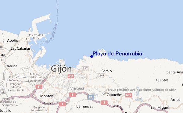 locatiekaart van Playa de Penarrubia
