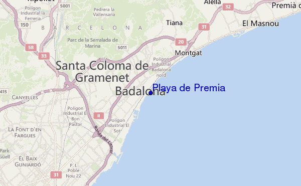 locatiekaart van Playa de Premia