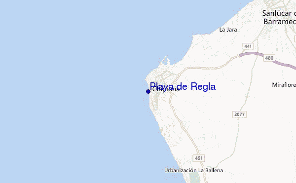 locatiekaart van Playa de Regla