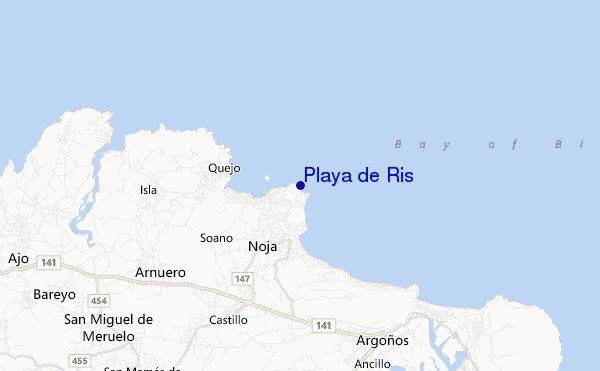 locatiekaart van Playa de Ris
