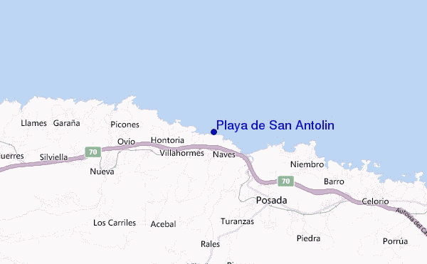 locatiekaart van Playa de San Antolin