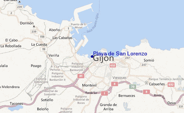 locatiekaart van Playa de San Lorenzo