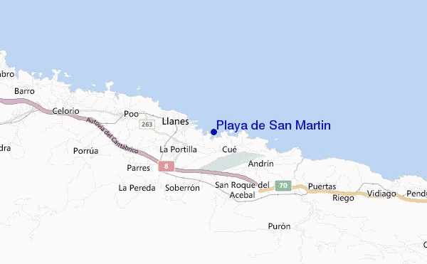 locatiekaart van Playa de San Martin