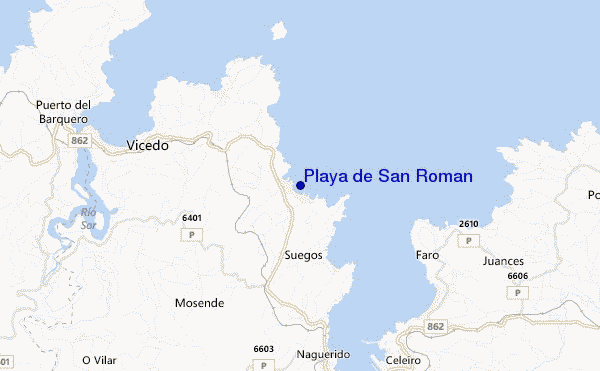 locatiekaart van Playa de San Roman