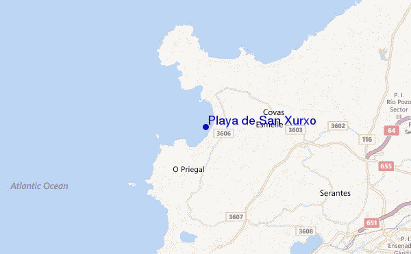locatiekaart van Playa de San Xurxo