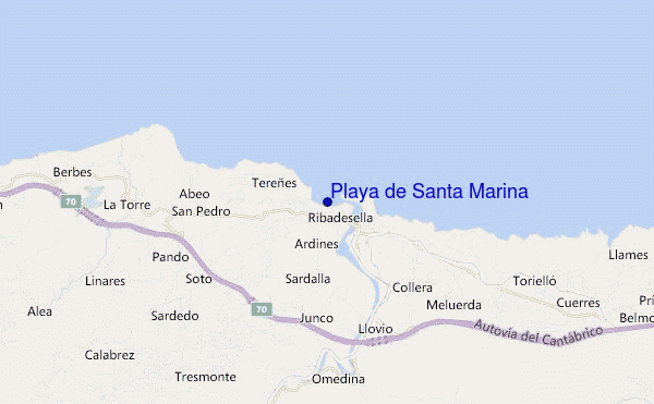 locatiekaart van Playa de Santa Marina