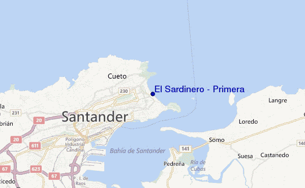 locatiekaart van El Sardinero - Primera