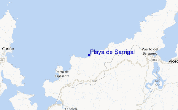 locatiekaart van Playa de Sarrigal