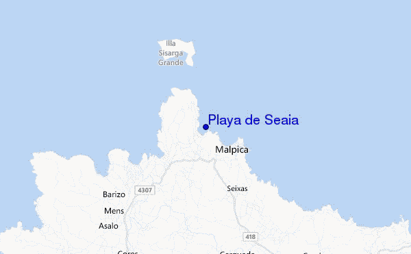 locatiekaart van Playa de Seaia