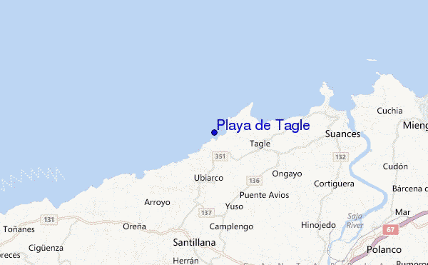 locatiekaart van Playa de Tagle