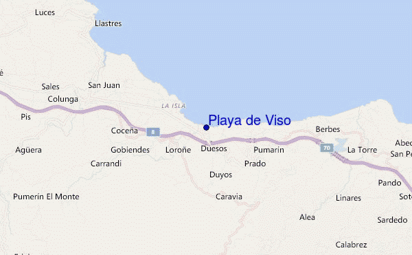 locatiekaart van Playa de Viso