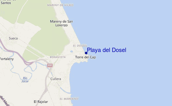 locatiekaart van Playa del Dosel