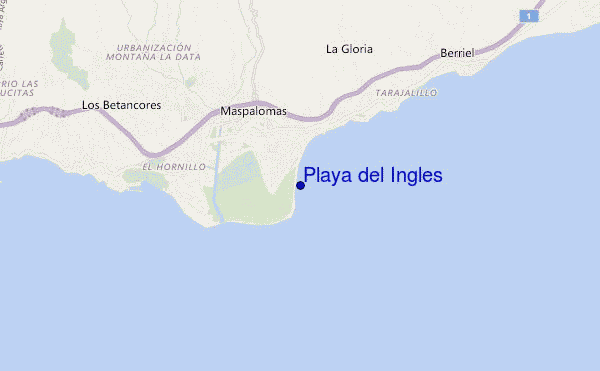 locatiekaart van Playa del Ingles