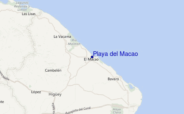 Playa del Macao Location Map
