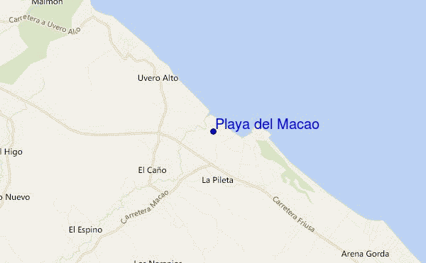 locatiekaart van Playa del Macao