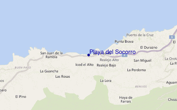locatiekaart van Playa del Socorro