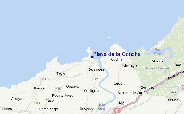 locatiekaart van Playa de la Concha