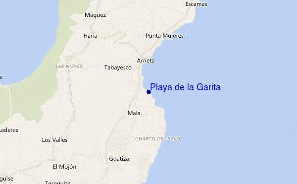 locatiekaart van Playa de la Garita