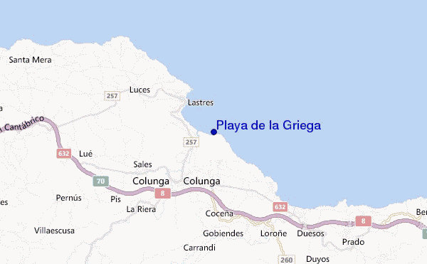 locatiekaart van Playa de la Griega